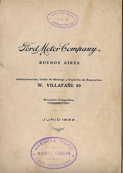 Catálogo de repuestos 1922