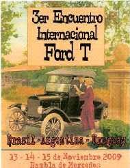 Afiche oficial del 3er Encuentro Internacional Ford T, en la Rambla de Mercedes, 13 al 15 de noviembre de 2009