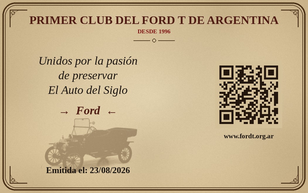 Dorso de la credencial de socio