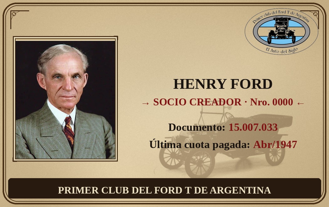 Frente de la credencial de socio
